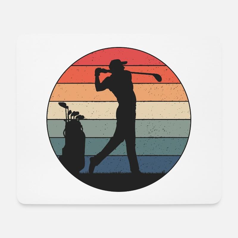 Golfer hits just right - Mouse Pad (horizontal) - white