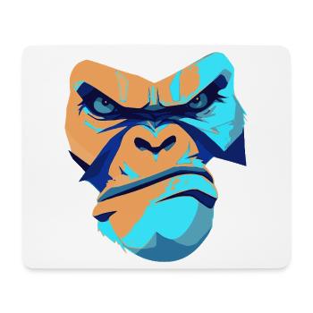 Untamed Gorilla Blue Front Print - Mouse Pad (horizontal) - white - Front