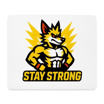 Kraftvoller Wolf mit Blitzmotiven - Mousepad (Querformat) - Weiß - Vorne