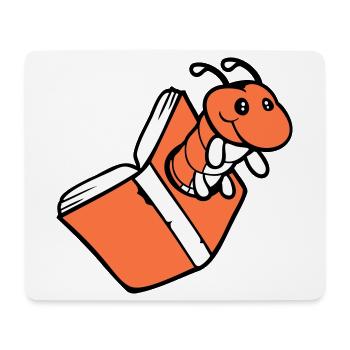 rat de bibliothèque chenille nerd trou de livre geek ver lire - Tapis de souris (format paysage) - blanc - Devant