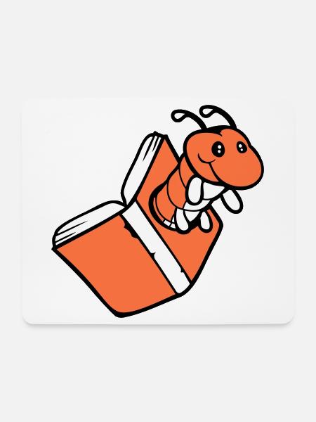 Bücherwurm Raupe Nerd Buch Loch Geek Wurm lesen - Mousepad (Querformat) - Weiß