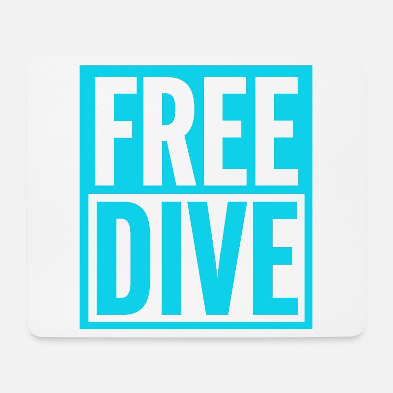 FREE DIVE Bold Typographic Vibrant Design - Mouse Pad (horizontal) - white