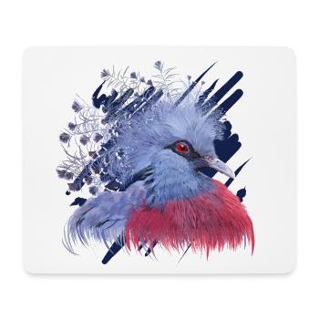 Crowned Pigeon - Mouse Pad (horizontal) - white - Front
