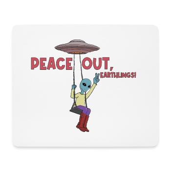 Paix à tous, Terriens ! Un OVNI extraterrestre - Tapis de souris (format paysage) - blanc - Devant