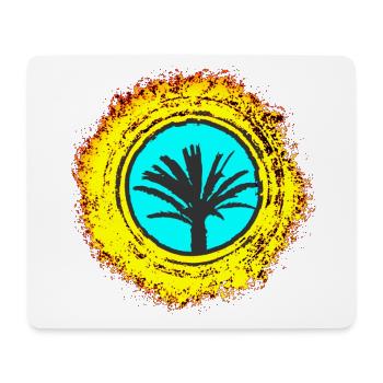 Illustration de palmiers avec explosion de couleurs Majorque - Tapis de souris (format paysage) - blanc - Devant
