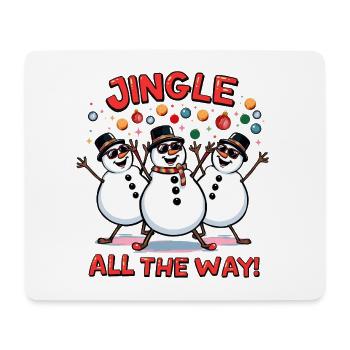 Disco Snowmen – Jingle All the Way - Mouse Pad (horizontal) - white - Front