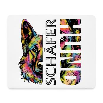 Berger allemand coloré - Tapis de souris (format paysage) - blanc - Devant