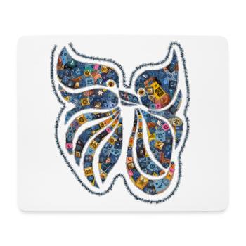 Küssende Vögel VVA1 - Mousepad (Querformat) - Weiß - Vorne