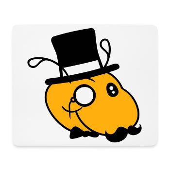 Caterpillar Sir Lord Rich Monocle Lunettes Chapeau haut de forme - Tapis de souris (format paysage) - blanc - Devant