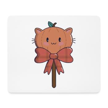 Pumpkin Lollipop – Kawaii Halloween 🎃🍭 - Mouse Pad (horizontal) - white - Front