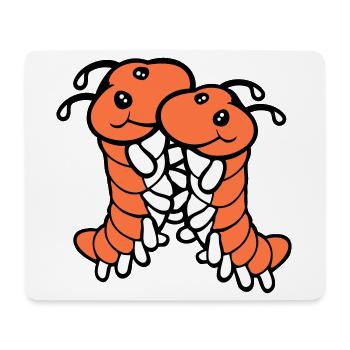 2 chenilles mignonnes deux amis cher couple amoureux - Tapis de souris (format paysage) - blanc - Devant