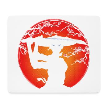 Samurai-Mädchen - Mousepad (Querformat) - Weiß - Vorne