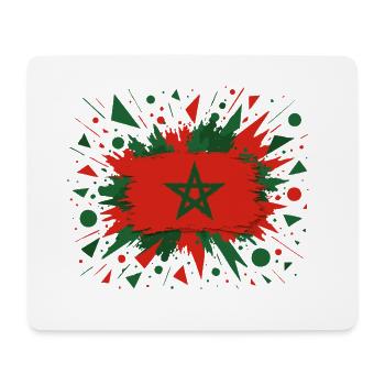 Marokkanische Flagge im Pinselstil - Mousepad (Querformat) - Weiß - Vorne