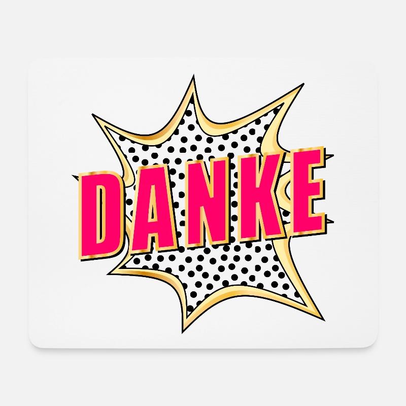 DANKESCHÖN DANKE POP-ART - Mousepad (Querformat) - Weiß