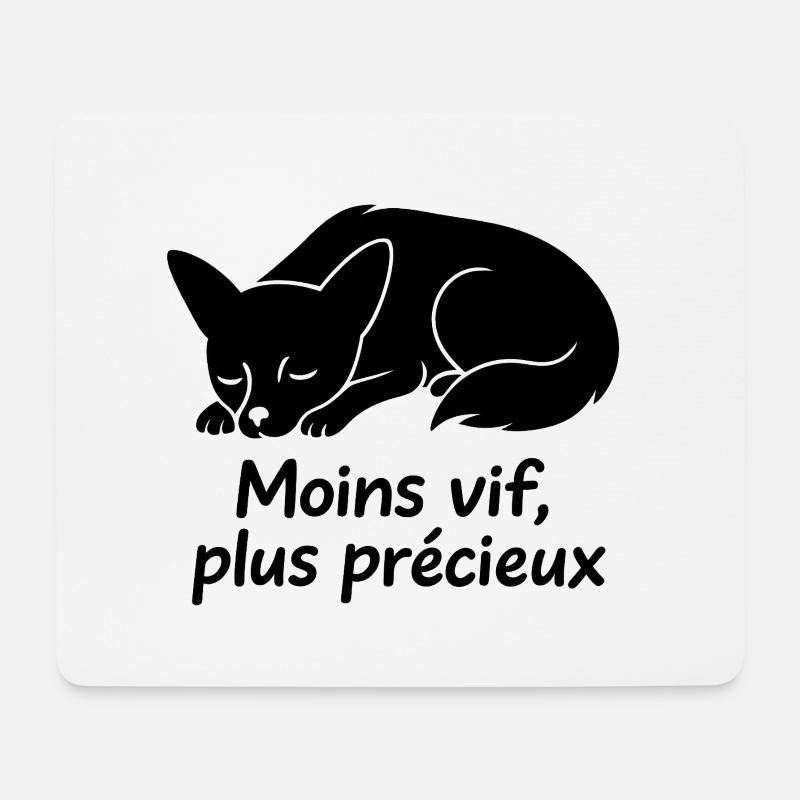 Sleeping Dog with Less Vivid Text - Mouse Pad (horizontal) - white