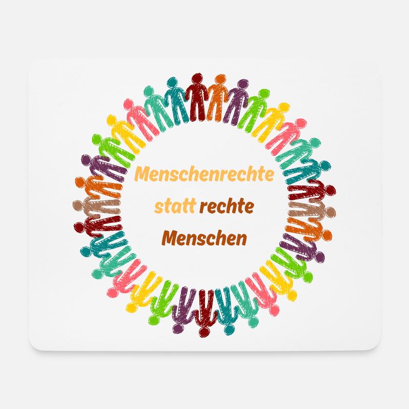 Menschenrechte statt rechte Menschen gelb - Mousepad (Querformat) - Weiß