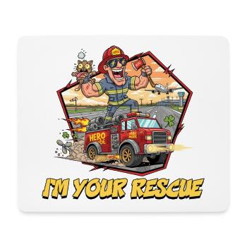 Rescue Firefighter Abenteuer-Design - Mousepad (Querformat) - Weiß - Vorne