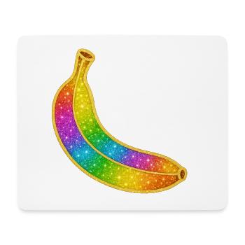 Regenbogen Glitzer-Banane - Mousepad (Querformat) - Weiß - Vorne