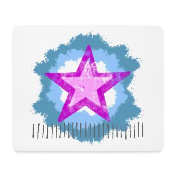 Leuchtender Pinker Stern im Aquarellstil - Mousepad (Querformat) - Weiß - Vorne