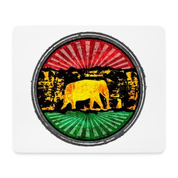 Elephant motif with reggae symbol - Mouse Pad (horizontal) - white - Front