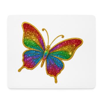 Farbiger Glitzer-Schmetterling - Mousepad (Querformat) - Weiß - Vorne