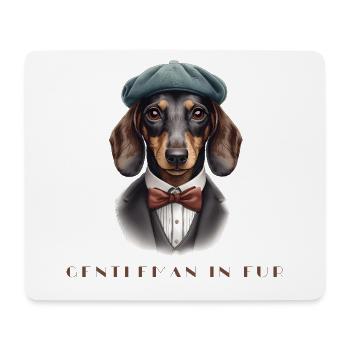 Gentlemen in Fur – Retro Dackel im Anzug - Mousepad (Querformat) - Weiß - Vorne