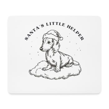 Santa’s Little Helper – Retro Dackel Xmas - Mousepad (Querformat) - Weiß - Vorne