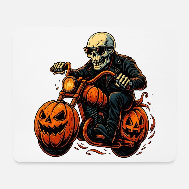 Gruseliger Biker - Mousepad (Querformat) - Weiß