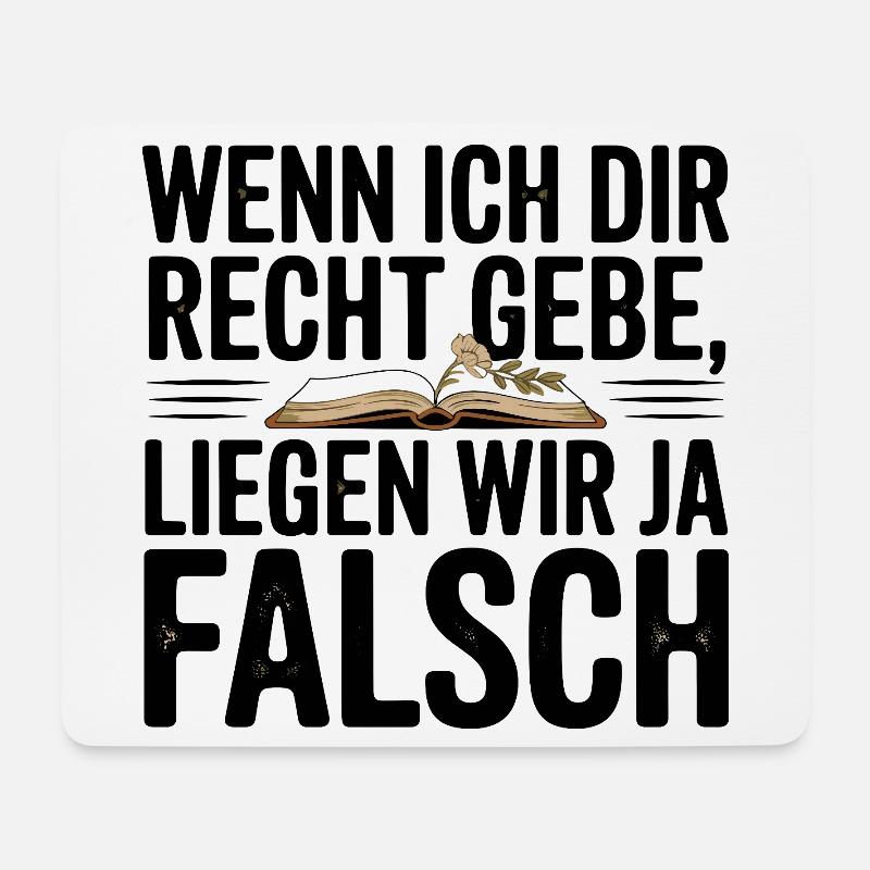 Bookish Mama Vintage Offenes Buch Mit Blume - Mousepad (Querformat) - Weiß