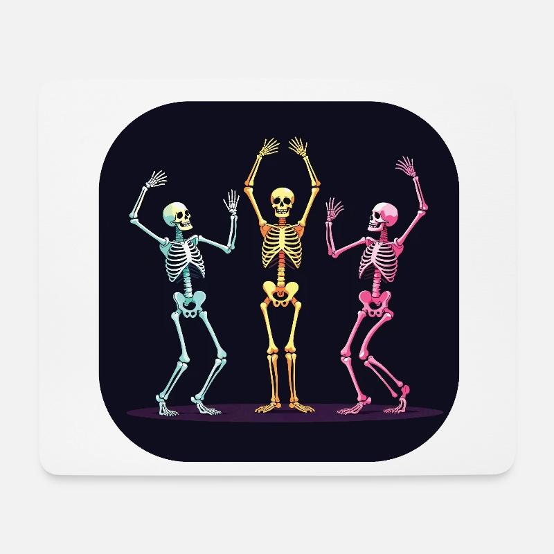 Halloween Skelett Tänzer Tanzen - Mousepad (Querformat) - Weiß