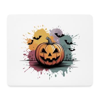 Halloween pumpkin lantern with face design - Mouse Pad (horizontal) - white - Front