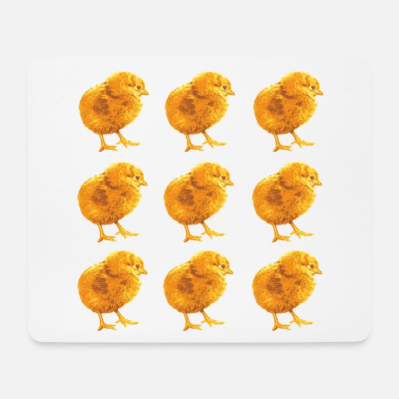 Modèle de poussin pour le printemps et la nature - Tapis de souris (format paysage) - blanc