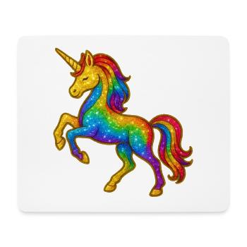 Glitzernder Regenbogen-Einhorn - Mousepad (Querformat) - Weiß - Vorne