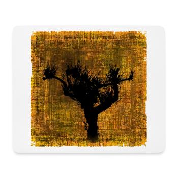 Vogelbaum Silhouette im Herbstfarben-Design - Mousepad (Querformat) - Weiß - Vorne