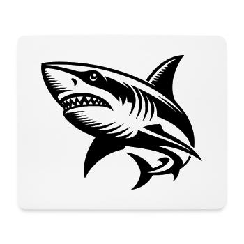 Großer Hochsee Hai Tattoo Taucher Design - Mousepad (Querformat) - Weiß - Vorne