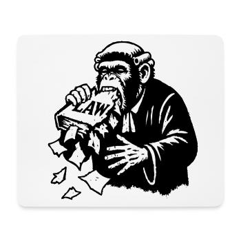 Motif humoristique de singe avec inscription légale - Tapis de souris (format paysage) - blanc - Devant