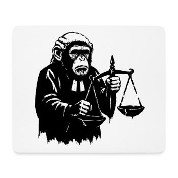 Le juge singe fait baisser la balance - Tapis de souris (format paysage) - blanc - Devant