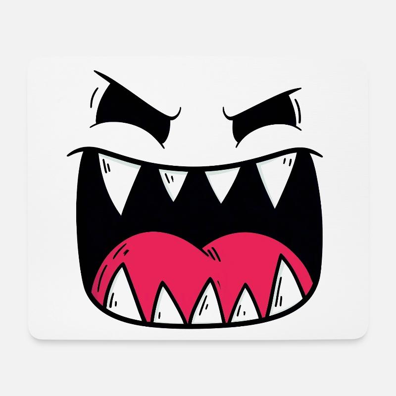 Dämonisches Monster Gesicht Motiv - Mousepad (Querformat) - Weiß