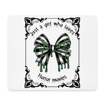 Black and white goth striped bow in a tarot frame - Tapis de souris (format paysage) - blanc - Devant