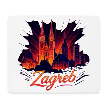 Silhouette de la capitale de Zagreb, Croatie, cadeau - Tapis de souris (format paysage) - blanc - Devant
