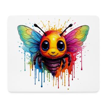 Art coloré des abeilles - Tapis de souris (format paysage) - blanc - Devant