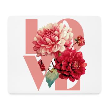 Elegantes florales Pfingstrosen-Design - Mousepad (Querformat) - Weiß - Vorne
