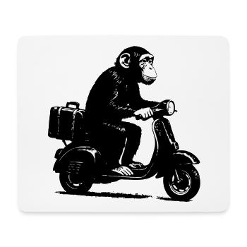 Retro monkey on moped | Scooter monkey - Mouse Pad (horizontal) - white - Front