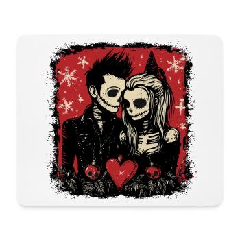 Zombie couple celebrating Christmas - Mouse Pad (horizontal) - white - Front