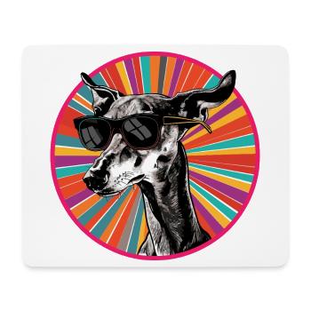 Retro Dog with Sunglasses Design - Mouse Pad (horizontal) - white - Front