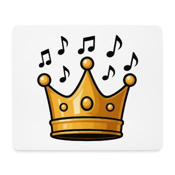King's crown with musical elements - Mouse Pad (horizontal) - white - Front