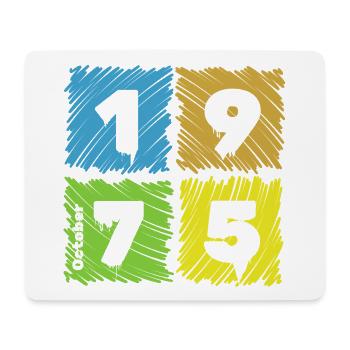 50. Geburtstag Farbige Patches since 10/1975 - Mousepad (Querformat) - Weiß - Vorne