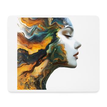 Illustration d’art de visage coloré - Tapis de souris (format paysage) - blanc - Devant