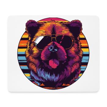 Labrador im Retro Sonnenuntergang Stil - Mousepad (Querformat) - Weiß - Vorne