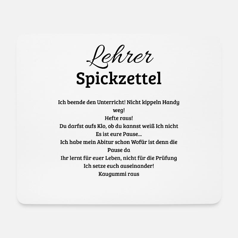 Lehrer Spickzettel, lustiges Geschenk für Lehrerin - Mousepad (Querformat) - Weiß